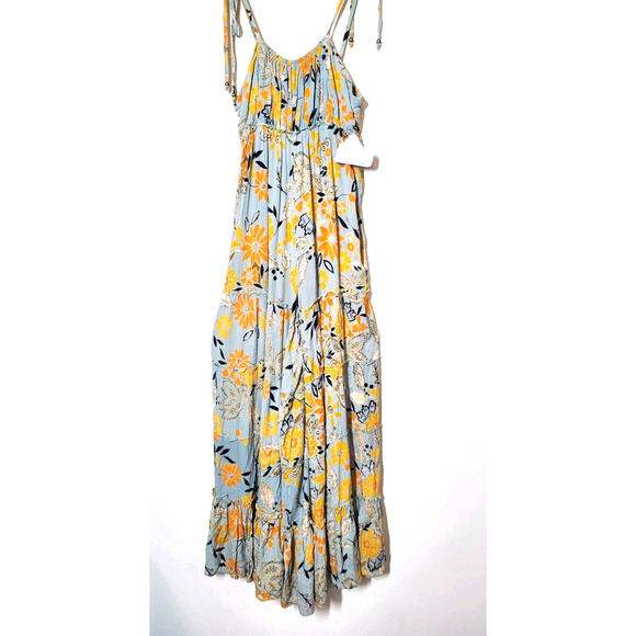 Angie NEW Womens Small Wide Leg Jumpsuit Boho Tiered‎ Floral Tiered Hippie - Picture 13 of 13